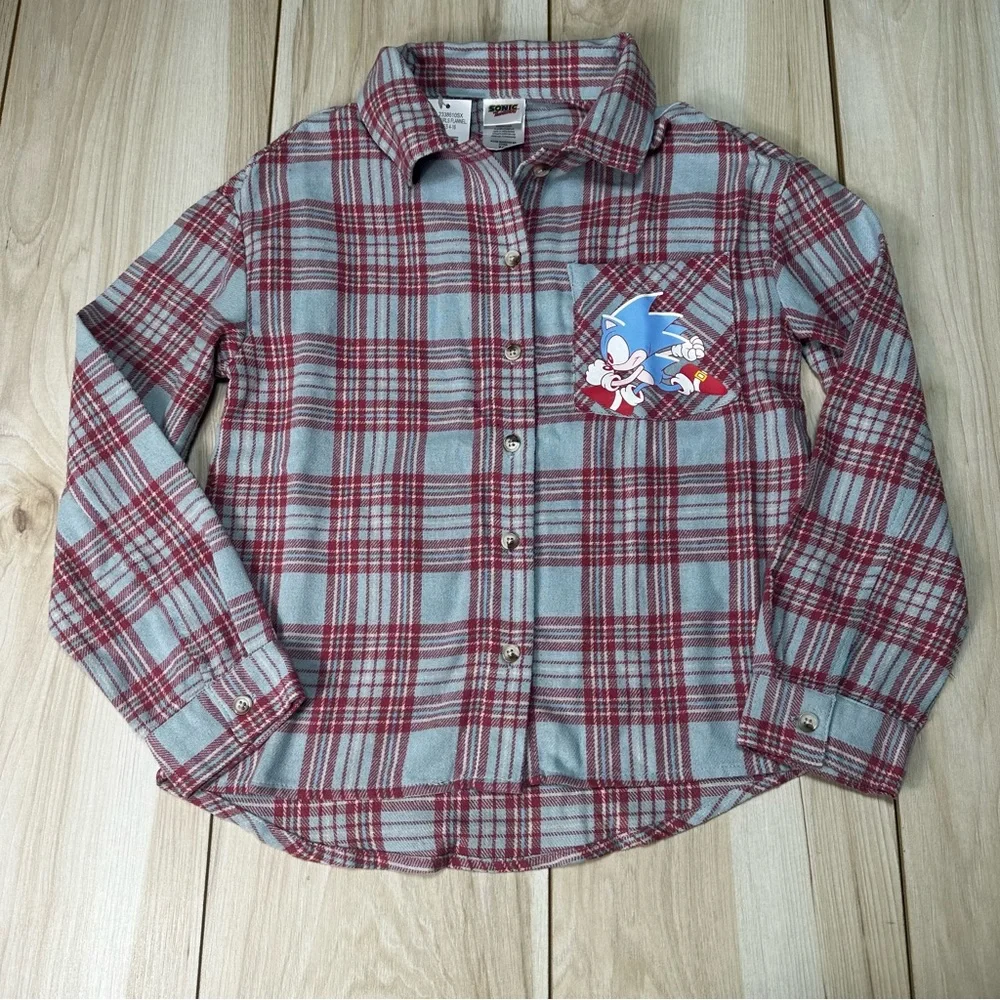 Sonic The Hedgehog‎ Girl  Kids Flannel Size 7/8 New